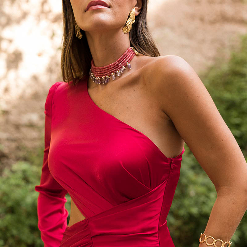 Choker Handler Coral y Morado