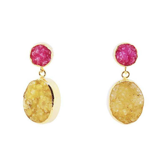 Pendientes Rupia Iconic Fucsia mo y Amarillo
