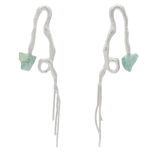 Pendientes Pipa Plata Verde Agua