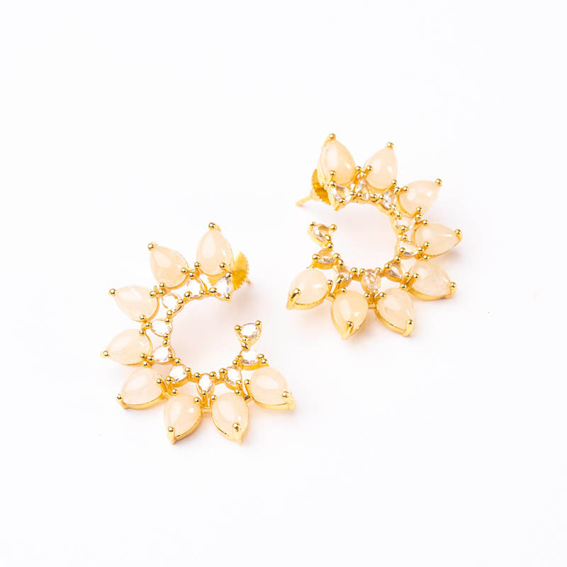 Vintage Pendientes Roleo Crema