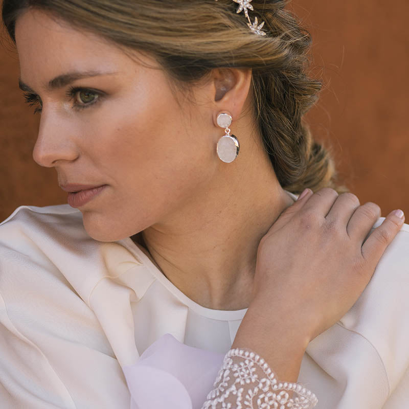Pendientes Rupia Iconic Plata Blanco
