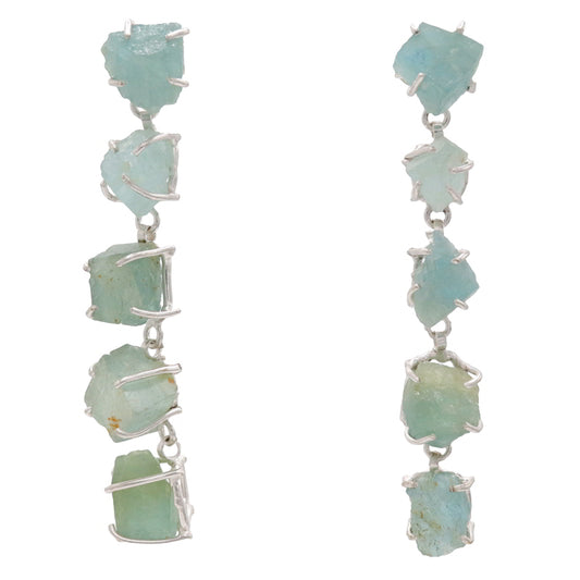Pendientes Saint Plata Verde Agua
