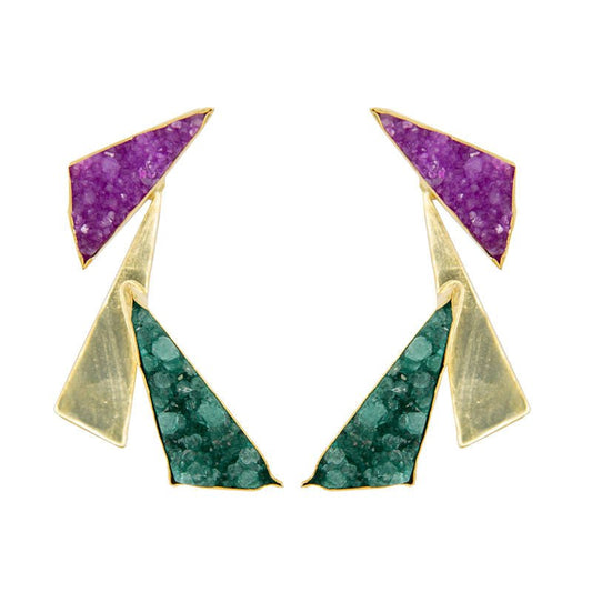 Pendientes Sayuri Fucsia mo y Verde