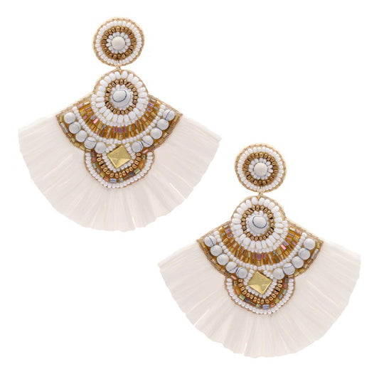 Pendientes Sindri Étnico Blanco