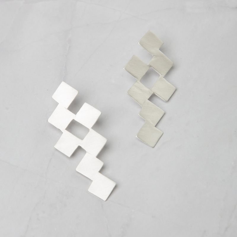 Pendientes Tatami Plata