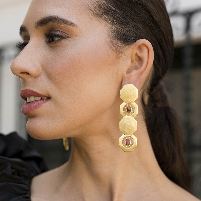 Pendientes Tezu Ed. Limitada Multicolor Turmalinas