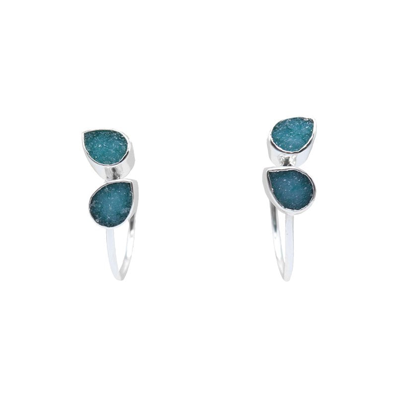 Pendientes Aros Thira Plata Azul turquesa