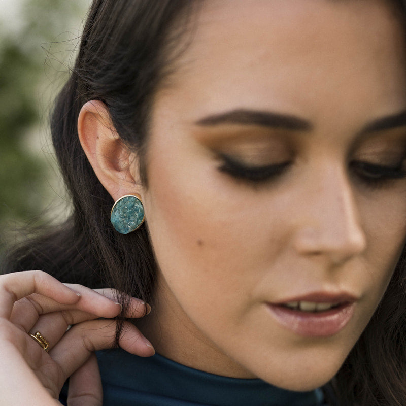 Pendientes Tillya Azul Apatite (de clip)