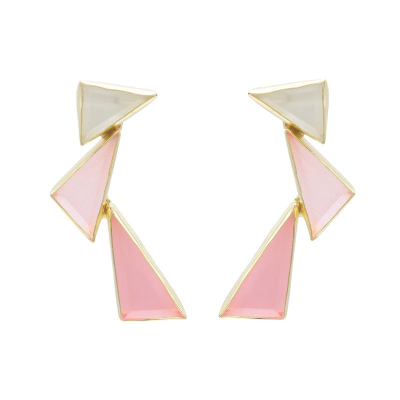 Pendientes Tritón Blanco y Rosas