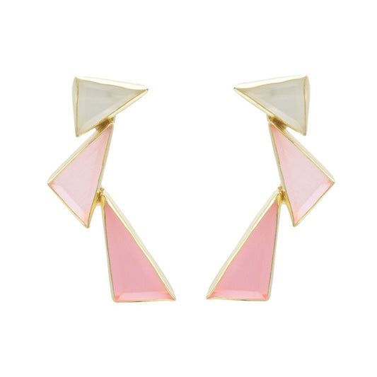 Pendientes Tritón Blanco y Rosas