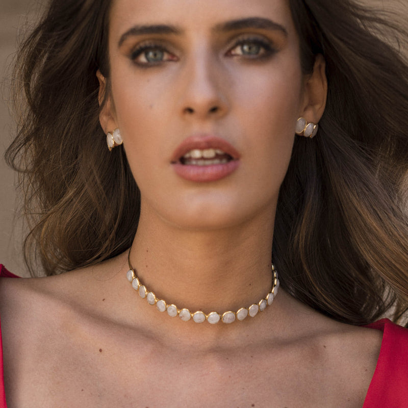 Choker Rubrum Piedra Lunar