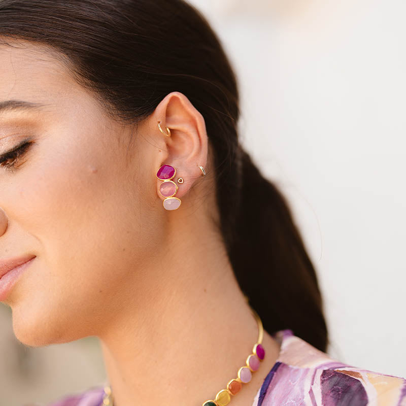Pendientes Tube Rosas