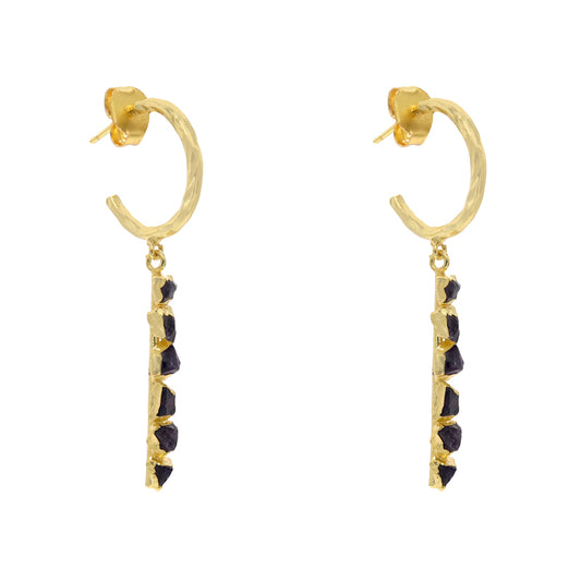 Pendientes Aros Vau Morado oscuro
