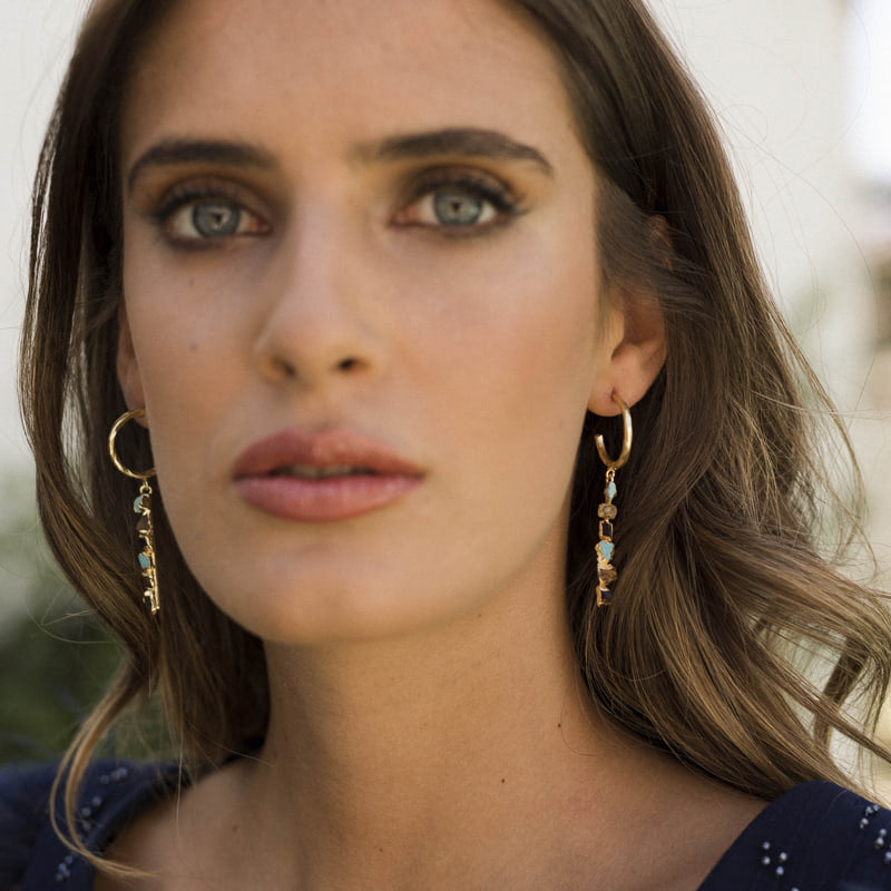 Pendientes Aros Vau Verde Agua Dark