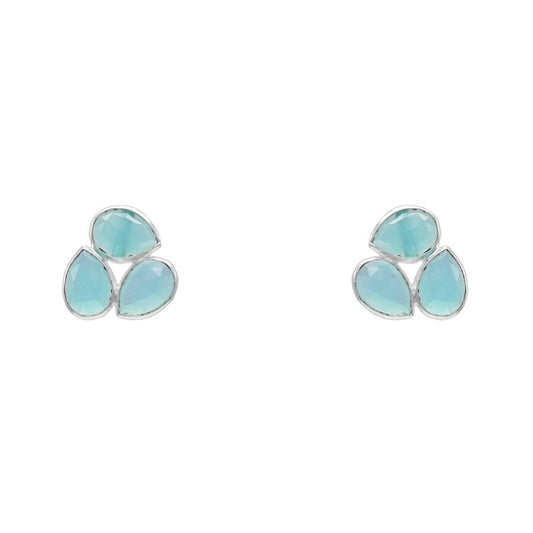 Pendientes Vega Plata Azul agua