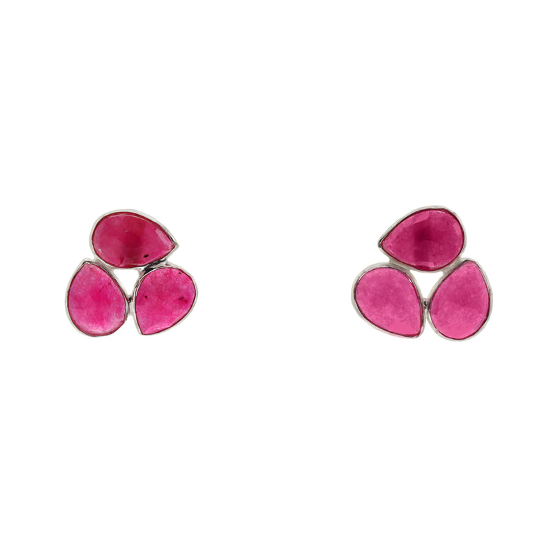 Pendientes Vega Plata Rubí fresa