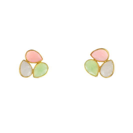 Pendientes Vega Rosa claro, Verde claro y Piedra Lunar