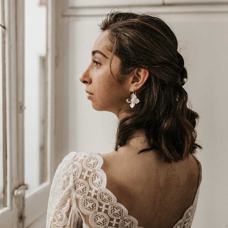 Pendientes Vergara Plata Piedra Lunar
