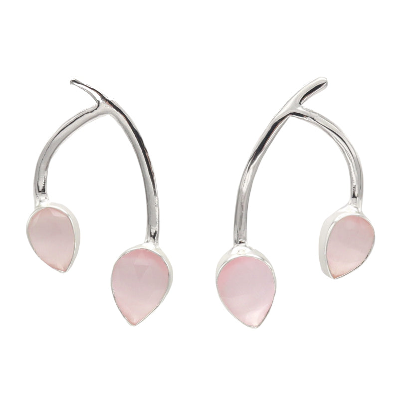 Pendientes Vida Plata Rosa claro