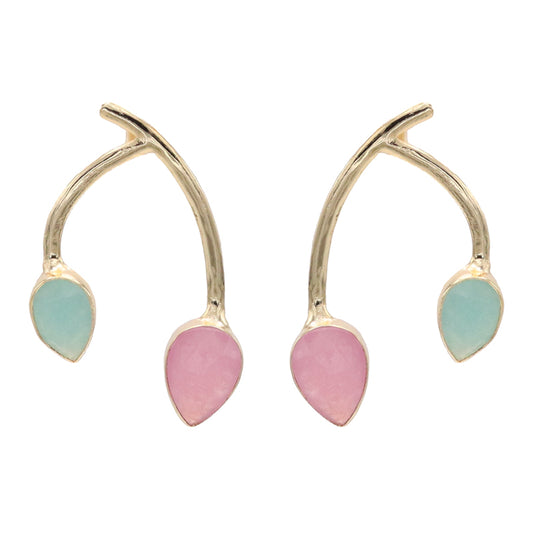 Pendientes Vida Rosa y Azul Agua