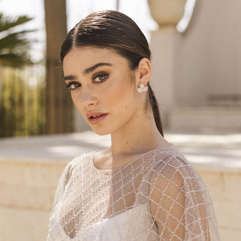 Pendientes Yoga Big Pulida Plata Azules