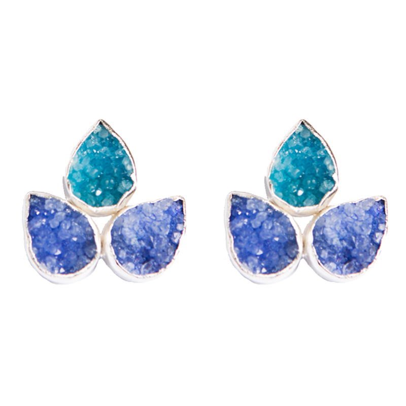 Pendientes Yoga Big Plata Azules