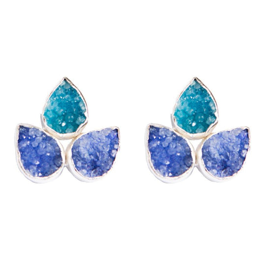 Pendientes Yoga Big Plata Azules