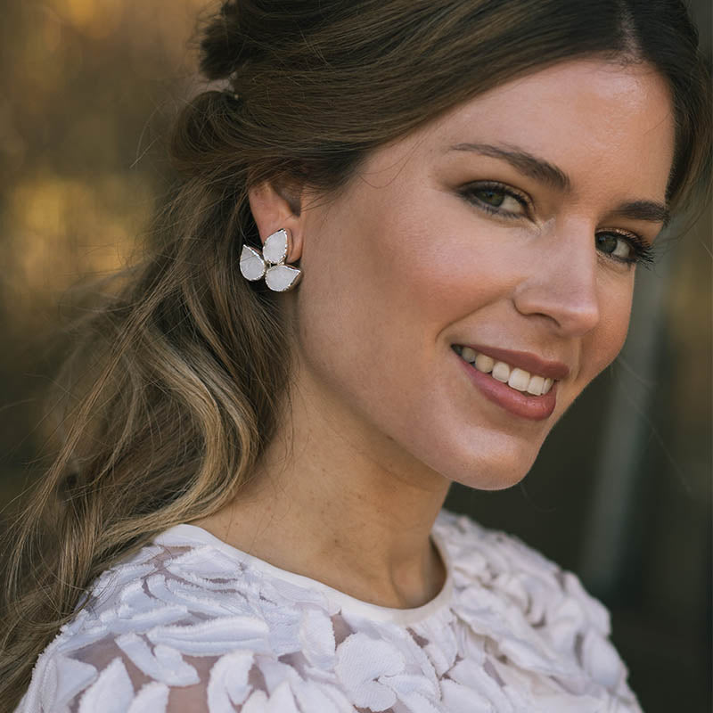 Pendientes Yoga Big Plata Fucsia mo