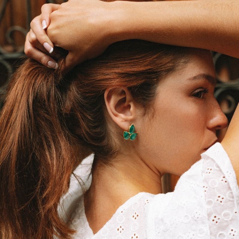 Pendientes Yoga Big Ed. Limitada Pulido Verde