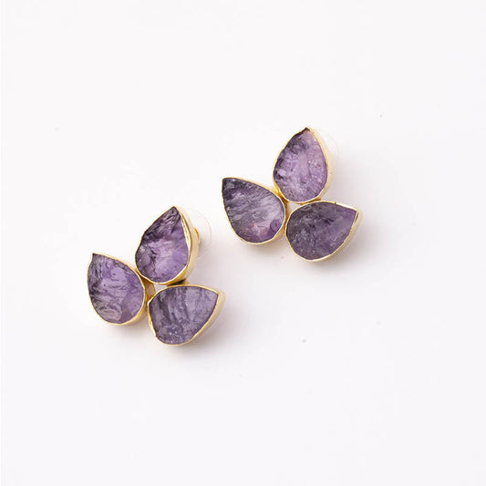 Pendientes Yoga Big Ed. Limitada Rough Morado Amatista