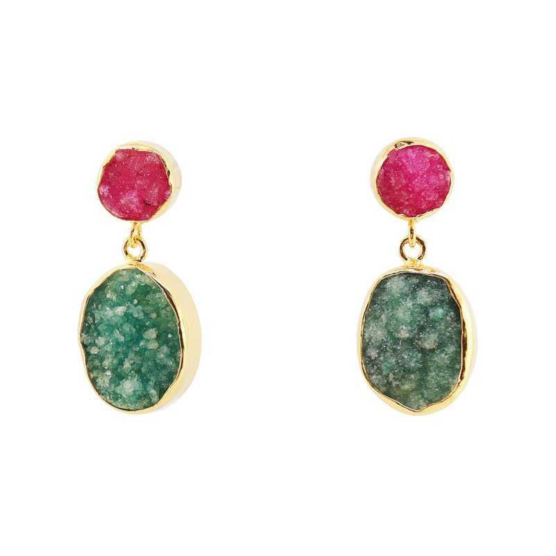 Pendientes Rupia Iconic Fucsia y Verde