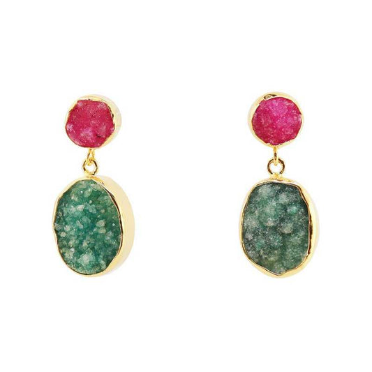 Pendientes Rupia Iconic Fucsia mo y Verde