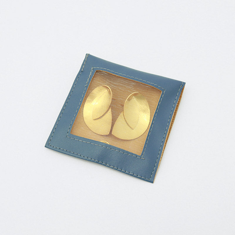 Bolsa De Polipiel Azul Petróleo Botón