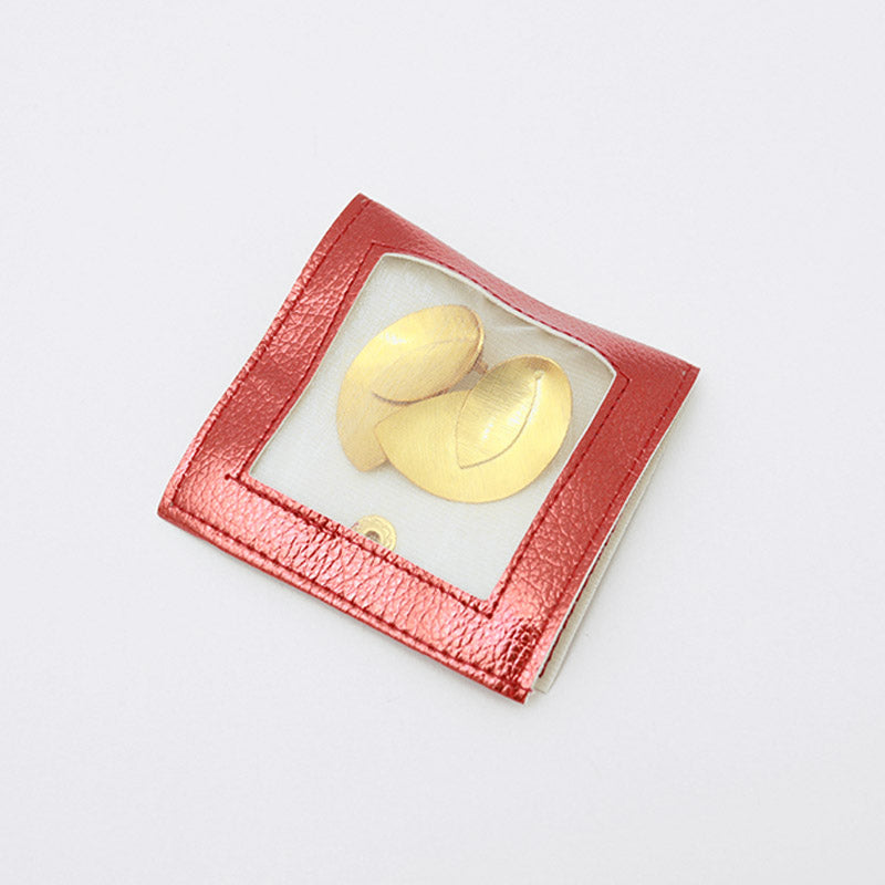 Bolsa De Polipiel Roja Metalizada Botón