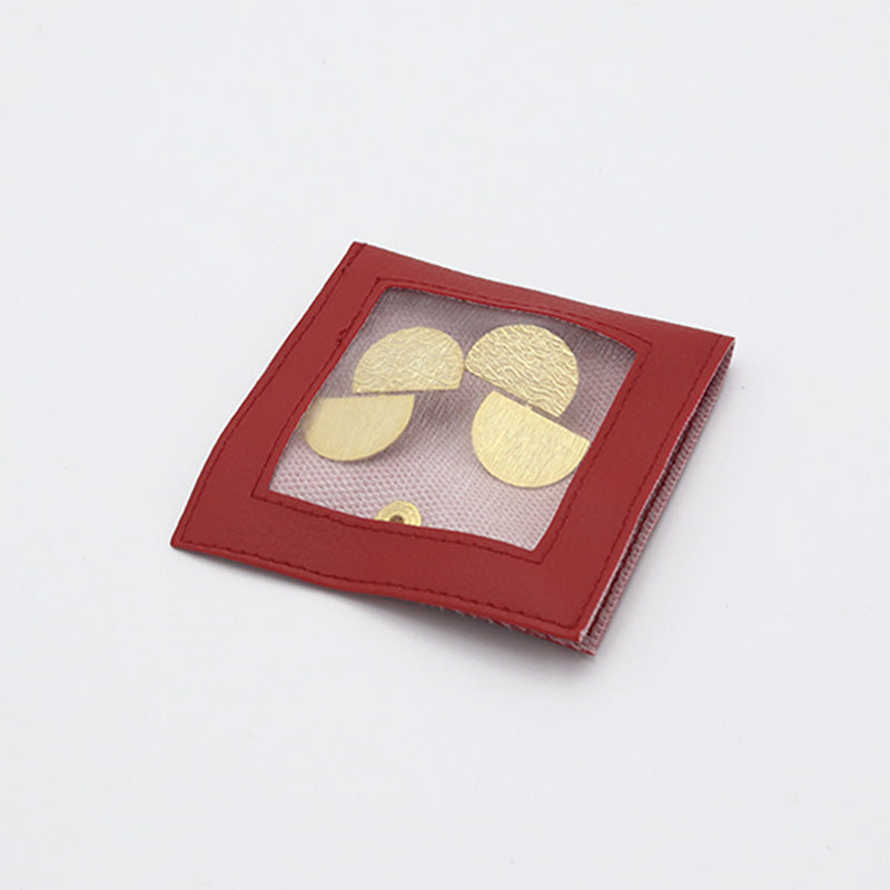 Bolsa De Polipiel Rojo Ladrillo Botón