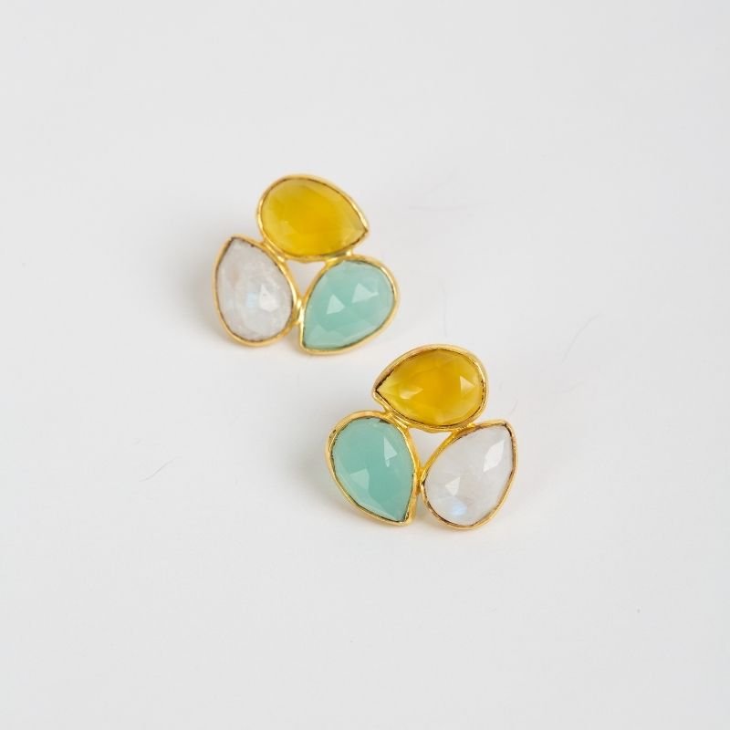 Pendientes Vega Ed. Limitada Amarillo, Verde agua y Piedra Lunar