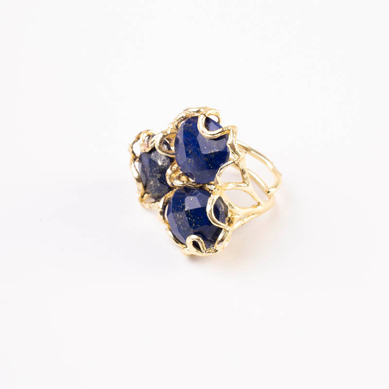 Anillo Baviera Face Azul Lapis