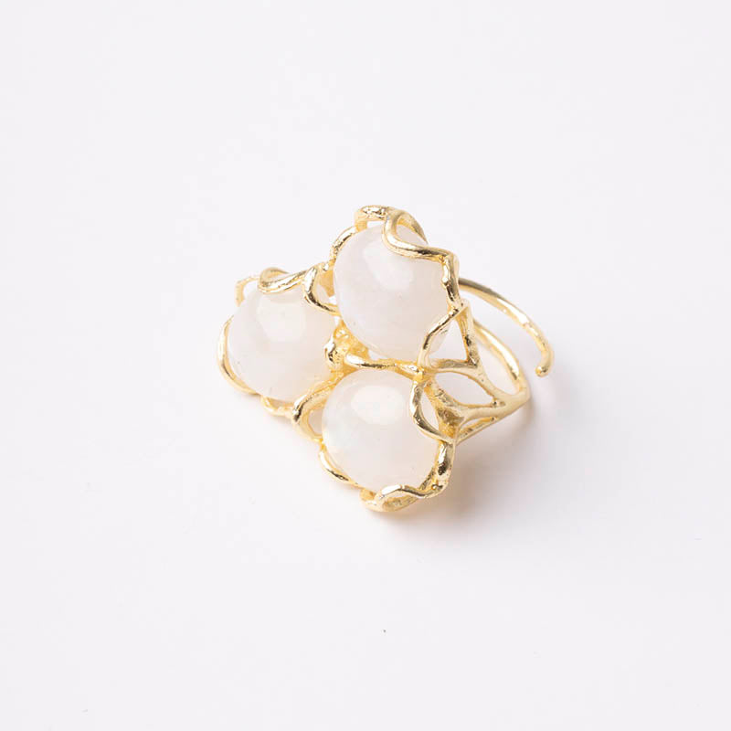Anillo Baviera Face Piedra Lunar