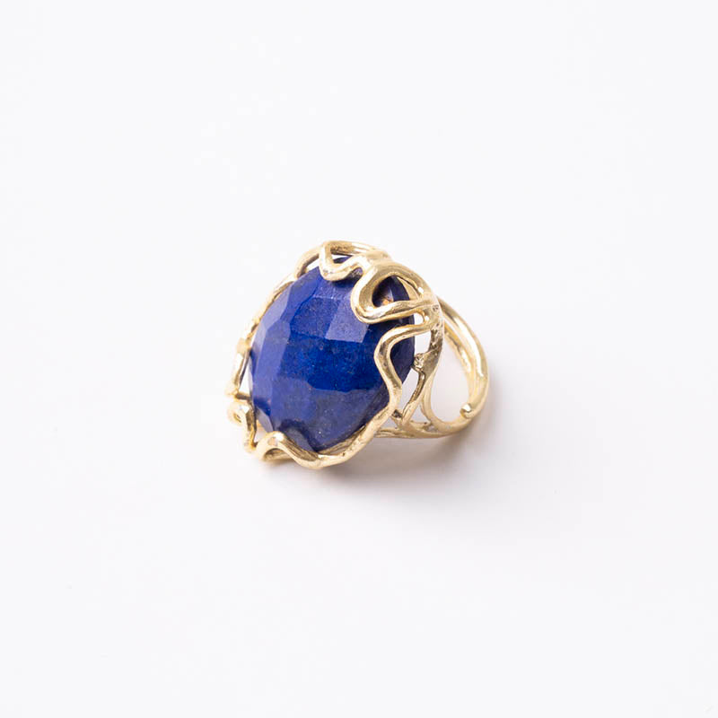 Anillo Alpes Face Azul Lapis