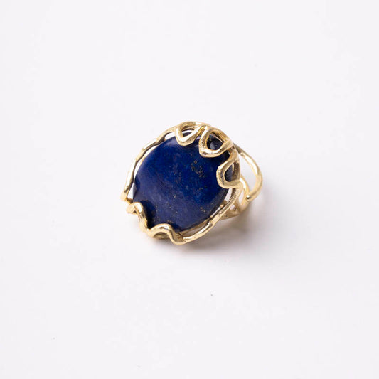 Anillo Alpes Liso Azul Lapis