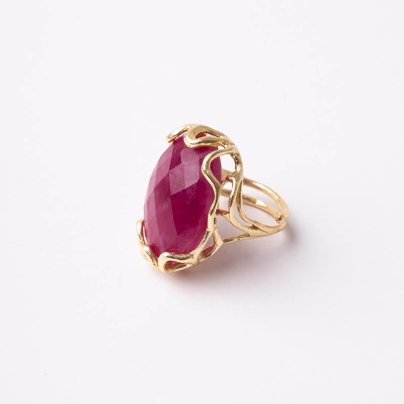 Anillo Alpes Face Fucsia