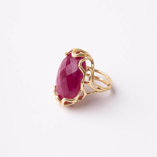 Anillo Alpes Face Fucsia