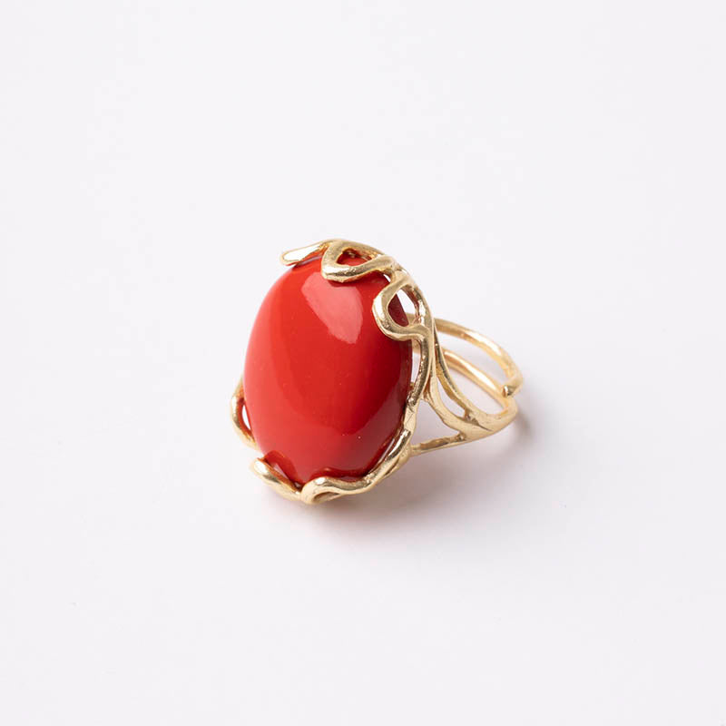 Anillo Alpes Liso Rojo