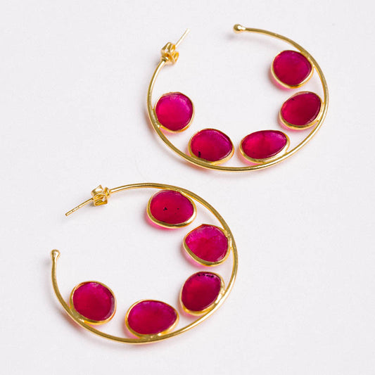Pendientes Aros Alba Small Ed. Limitada Rubí
