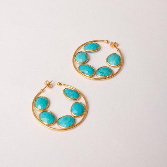 Pendientes Aros Alba Small Ed. Limitada Turquesa