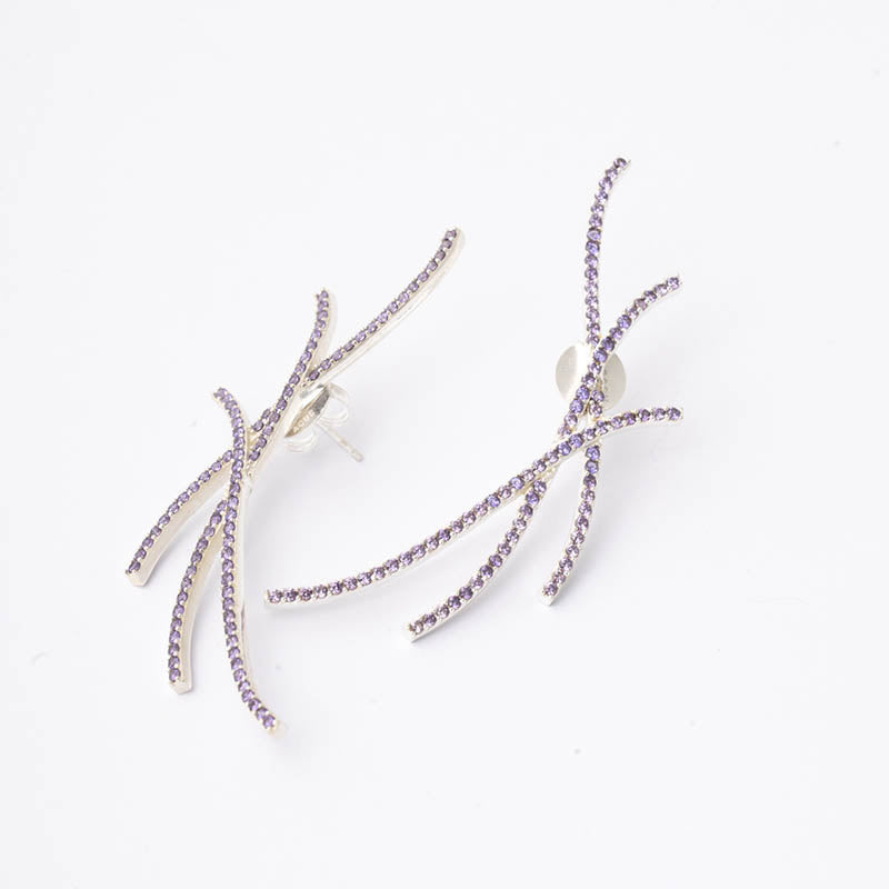Pendientes Angelina Plata Ed. Limitada Lila