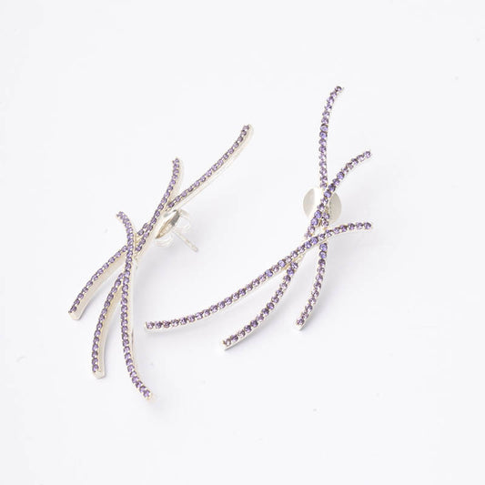 Pendientes Angelina Plata Ed. Limitada Lila