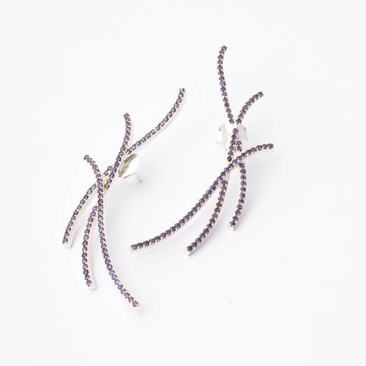 Pendientes Angelina Plata Ed. Limitada Morado