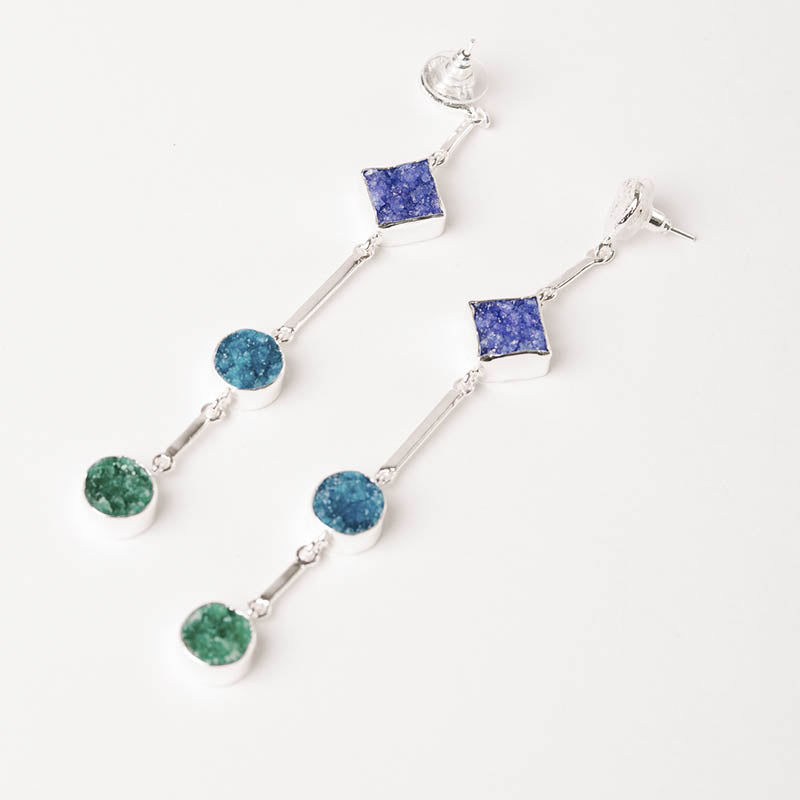 Pendientes Atocha Ed. Limitada Plata Azul, Turquesa y Verde