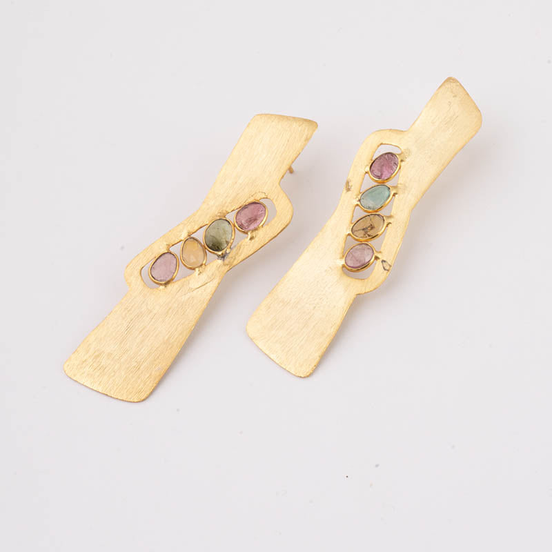 Pendientes Creus Ed. Limitada Multicolor Turmalinas - tara baño